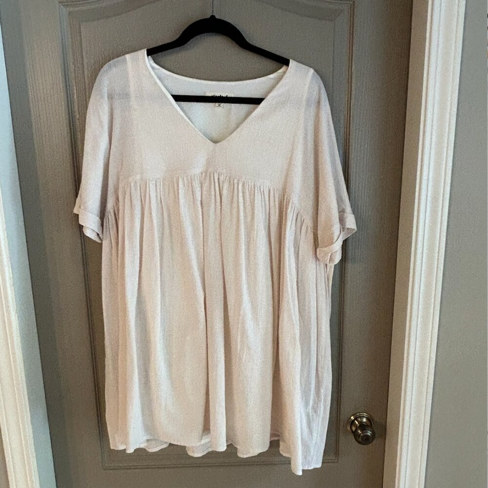 Listicle Cream Cotton Babydoll Dress – Soft Cottagecore Vibes Size L